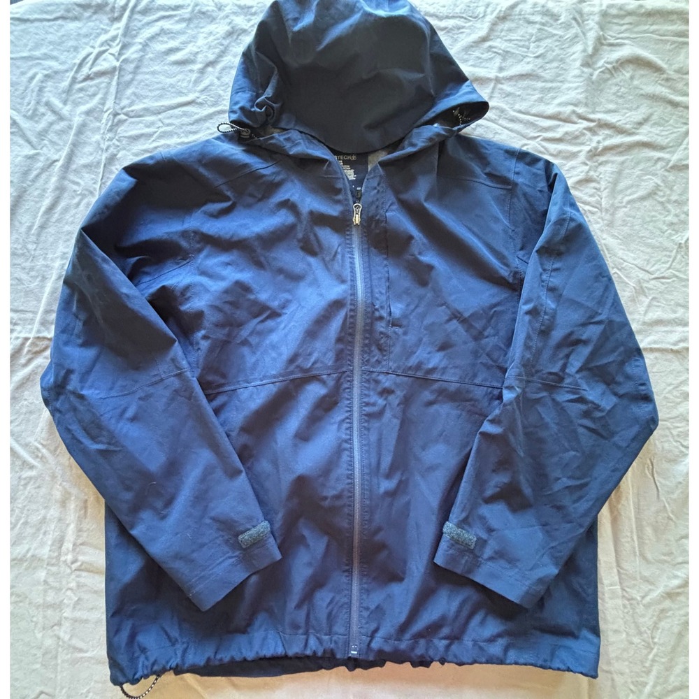 SwissTech Mens XL Blue Hooded Windbreaker Rain Jacket SW11100012840 Navy